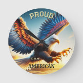 Eagle Coloré Classic Patriot Horloge murale (Recto)