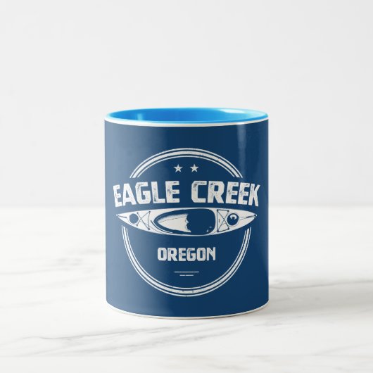 Eagle Creek Oregon Kayaking Tweekleurige Koffiemok (Center)