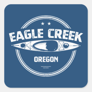 Eagle Creek Oregon Kayaking Vierkante Sticker