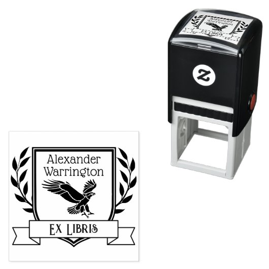Eagle Crest Lint Ex Libris Bibliotheek Boeknaam Zelfinktende Stempel (In situ)