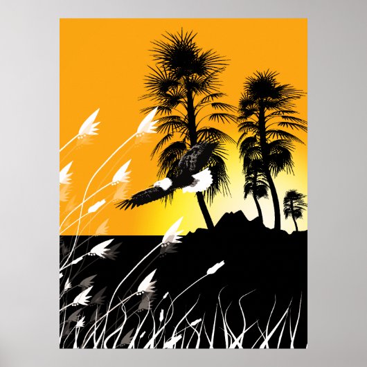 Eagle Desert Summer Silhouettes Poster (Voorkant)