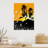 Eagle Desert Summer Silhouettes Poster (Keuken)