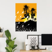 Eagle Desert Summer Silhouettes Poster (Thuiskantoor)