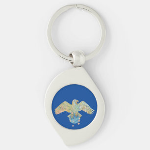 Eagle die de aarde diep blauw draagt sleutelhanger