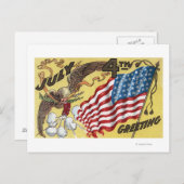 Eagle Emblem Holding Fireworks, vlag Briefkaart (Voorkant / Achterkant)