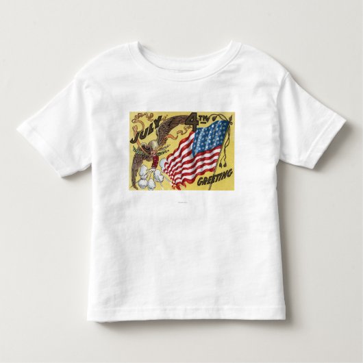 Eagle Emblem Holding Fireworks, vlag Kinder Shirts (Voorkant)
