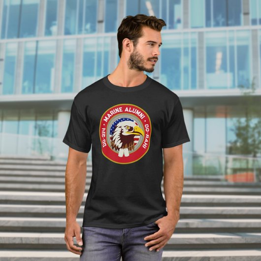 Eagle Emblem USA Flag | DD 214 Mariene Alumni T-shirt