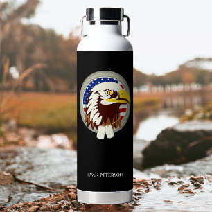 Eagle Emblem USA Vlag Verticaal Waterfles