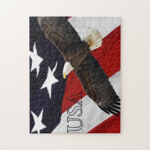 Eagle en American Flag USA Legpuzzel (Verticaal)