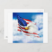 Eagle en Amerikaanse vlag Briefkaart (Voorkant / Achterkant)
