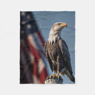 Eagle en Amerikaanse vlag Fleece Deken