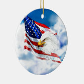 Eagle en Amerikaanse vlag Keramisch Ornament (Rechts)