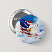 Eagle en Amerikaanse vlag Ronde Button 5,7 Cm (Voorkant /achterkant)