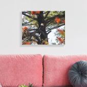Eagle en Falling Leaves Canvas Afdruk (Insitu (Woonkamer))