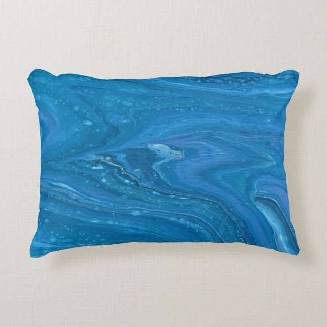 Eagle Eye 3 Cool Bleu Abstrait Coussin (Devant)