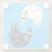 "Eagle Eye" Coaster - Blue Glazen Onderzetter (Achterkant)