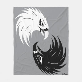 "Eagle Eye" Fleece Deken ontwerp - B&W