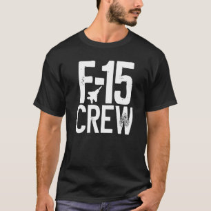 Eagle F 15 Silhouet Jet Fighter Crew en Team Fi T-shirt