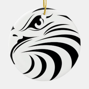 Eagle Face Silhouette Keramisch Ornament