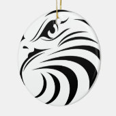 Eagle Face Silhouette Keramisch Ornament (Links)