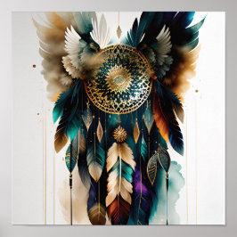 Eagle Feathers and Dreamweaver Wall Art Poster