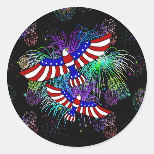 Eagle Fireworks Ronde Sticker (Voorkant)