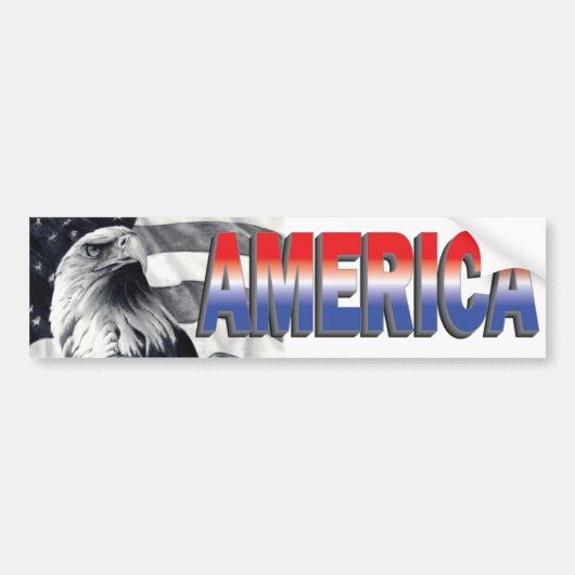 Eagle & Flag America Bumpersticker (Voorkant)
