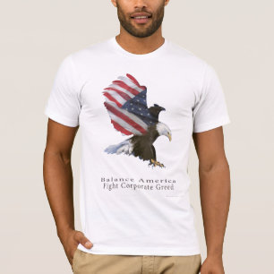Eagle Flag Fight Corporate Greed T-shirt