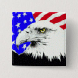 Eagle Flag Vierkante Button 5,1 Cm