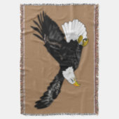 Eagle Flying Brown Throw Blanket - Uw kleuren Deken (Voorkant Verticaal)