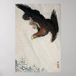 Eagle Flying In Snow beroemd gemaakt door Ohara Ko Poster