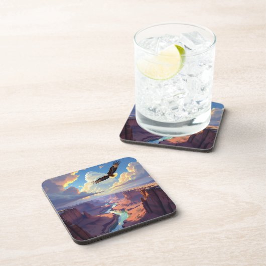 Eagle Flying over a Canyon Bier Onderzetter (Rechterzijde)