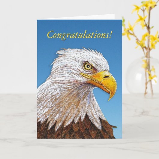 Eagle Gefeliciteerd Kaart (Gele Bloem)
