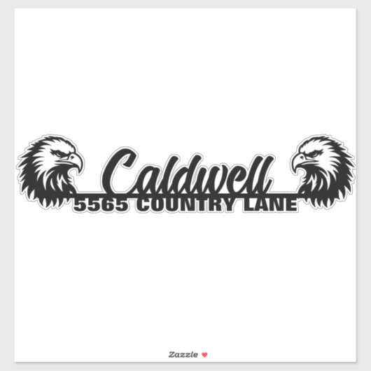 Eagle gepersonaliseerde mailbox adres Sticker (Vel)