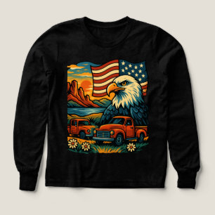Eagle Glory Tee Vintage - Drapeau américain patrio