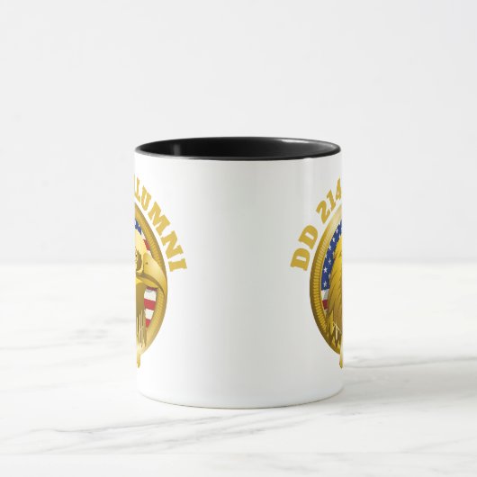 Eagle Gold Emblem USA Flag | DD 214 Alumni Mok (Midden)