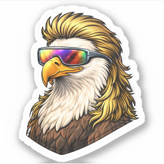 Eagle Golden Mullet Sticker (Voorkant)