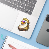 Eagle Golden Mullet Sticker (Laptop met iPhone)