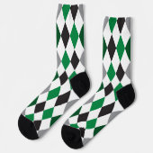 Eagle Green and Black Argyle Pattern Socks Sokken (Links)