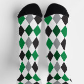 Eagle Green and Black Argyle Pattern Socks Sokken (Top)