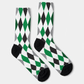 Eagle Green and Black Argyle Pattern Socks Sokken (Rechts)