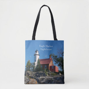 Eagle Harbour-vuurtoren over de hele canvas tas