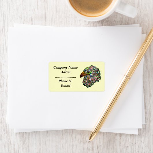 Eagle Hawk Étiquette de conception psychédélique (En situation)