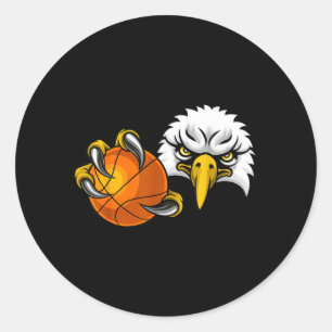 Eagle Hawk Honkbal Bal Witkoparend Cartoon Ronde Sticker