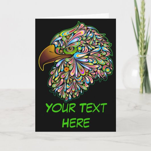 Eagle Hawk Psychedelic Design carte de voeux (Devant)
