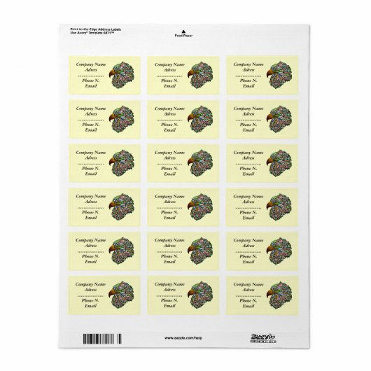 Eagle Hawk Psychedelic Design Label (Full Sheet)