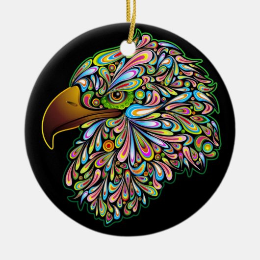 Eagle Hawk Psychedelic Design Ornament (Voorkant)