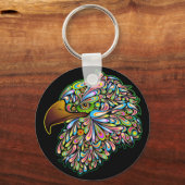Eagle Hawk Psychedelic Design Sleutelhanger (Voorkant)