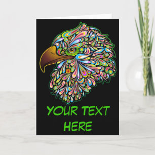 Eagle Hawk Psychedelic Design wenskaart Kaart