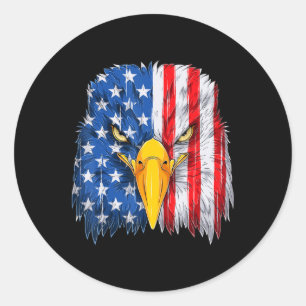 Eagle Head American Flag Patriotic op 4 juli Ronde Sticker
